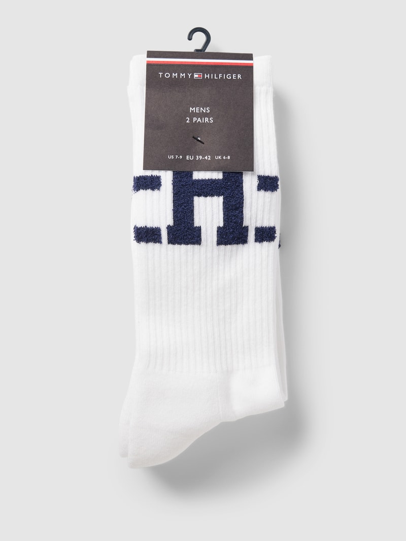 Socken mit Label-Detail Modell 'Sport' im 2er-Pack in weiß