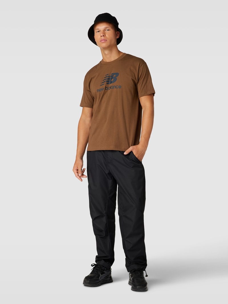 T-Shirt mit Logo-Print in dunkelbraun