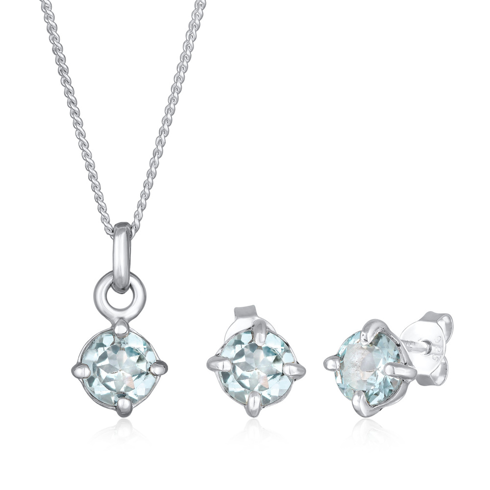 Elli PREMIUM Elli PREMIUM Ensemble de Bijoux Femmes Solitaire pendentif set clous d'oreilles a Bijoux