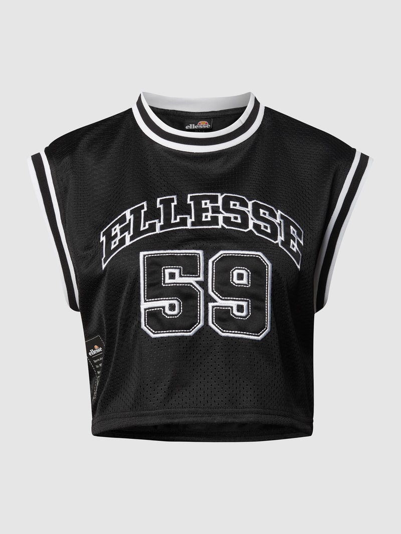 Crop Top aus Mesh in schwarz
