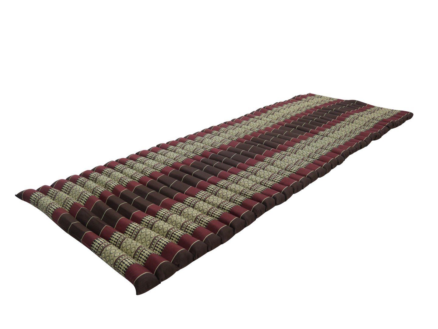 my Hamam Yogakissen Thai-Yogamatratze rollbar ca. 200x70x5 cm, braun-bordeaux orientalisch, unterstützend
