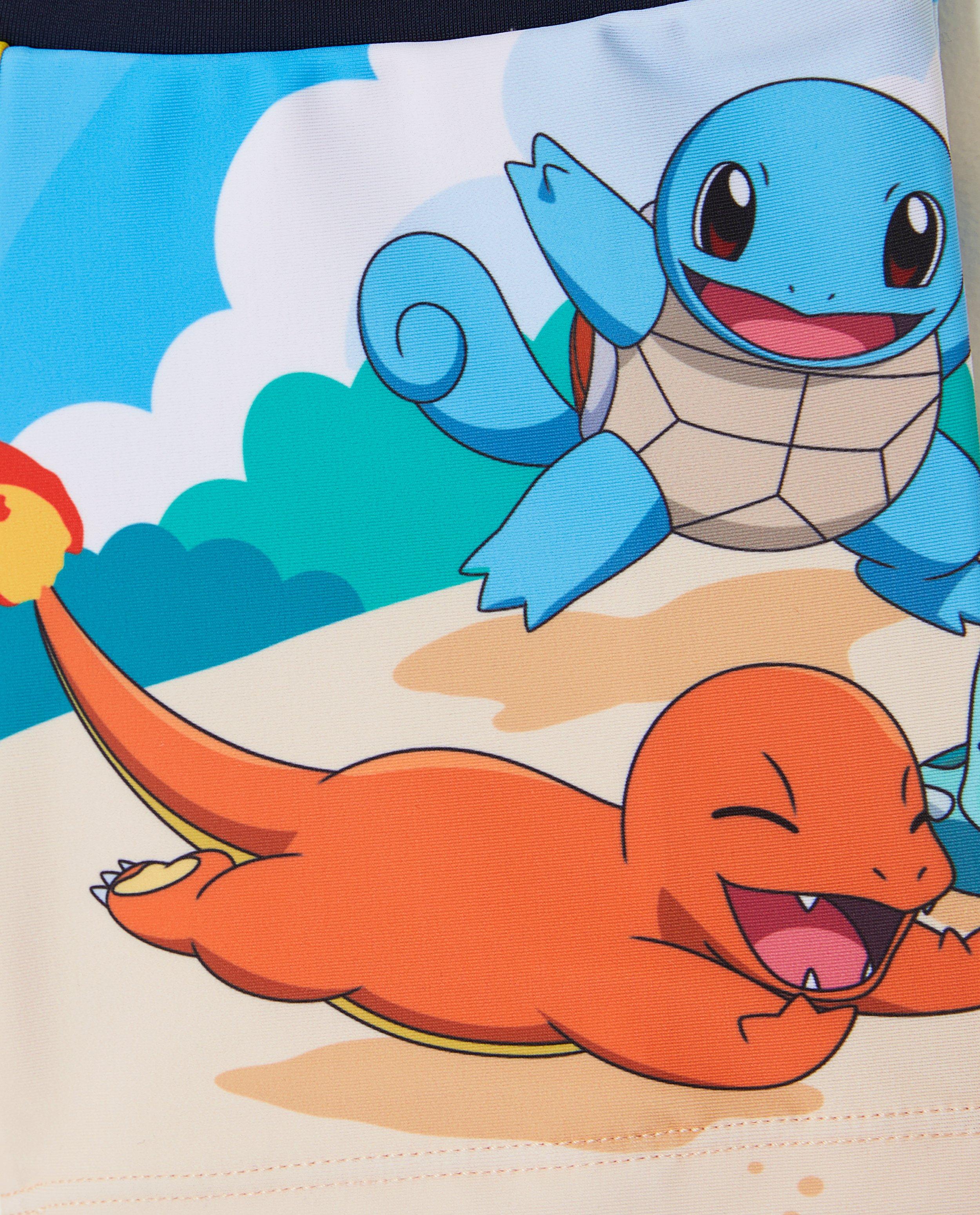 Pokémon úszónadrág Pokémon mintával, élénk sárga színben