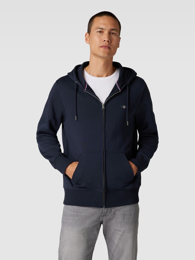 Sweatjacke mit Kapuze in marineblau