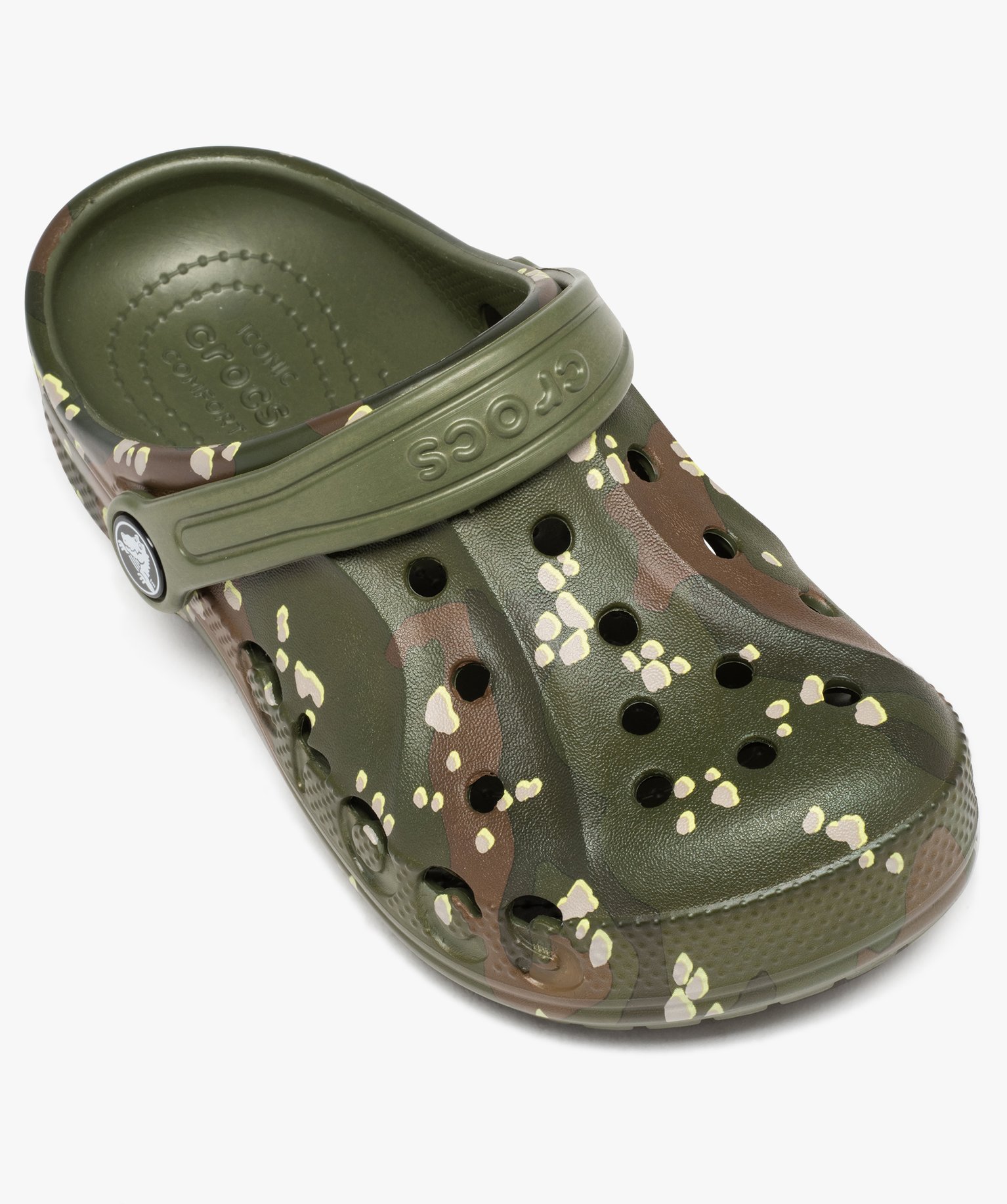 Sabots souples plage Garçon dessus militaire perforé - Crocs kaki | GEMO