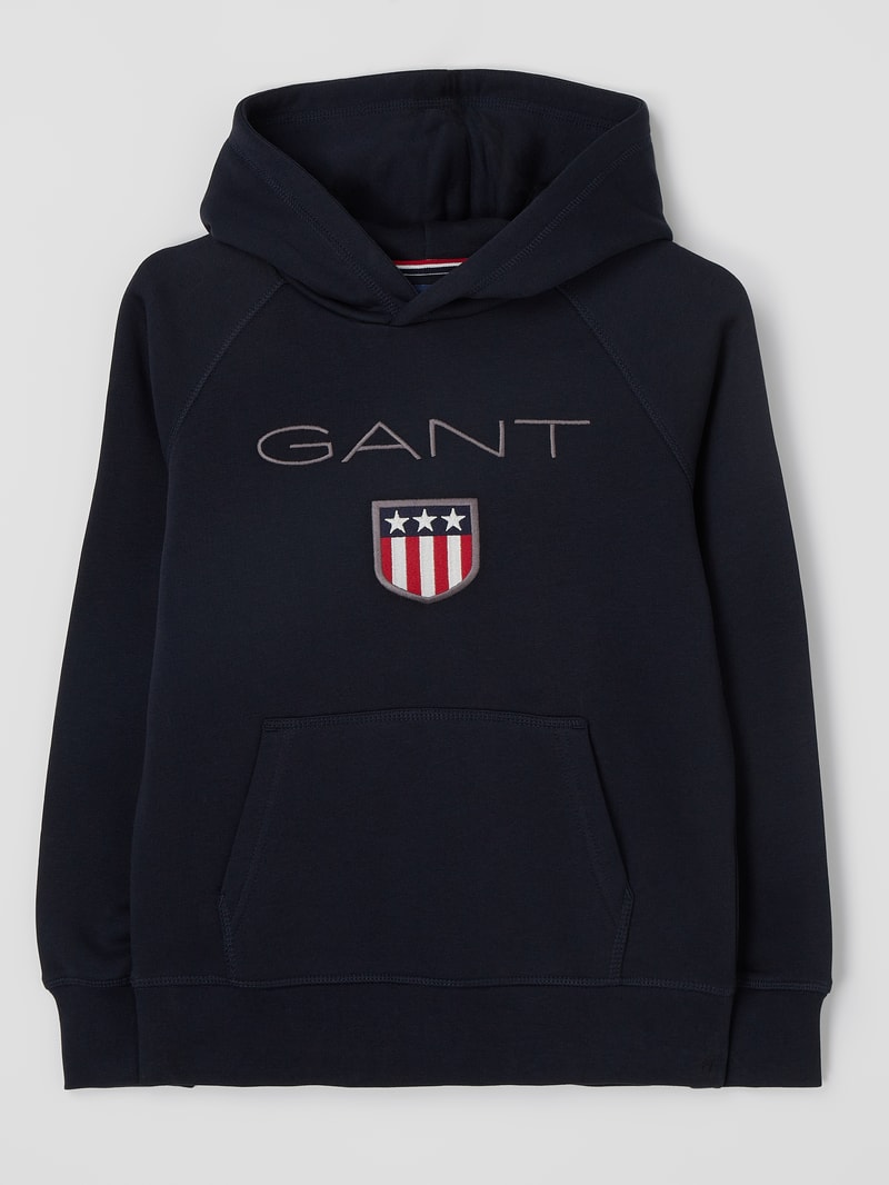 Sweatshirt mit Logo-Stickerei in marineblau