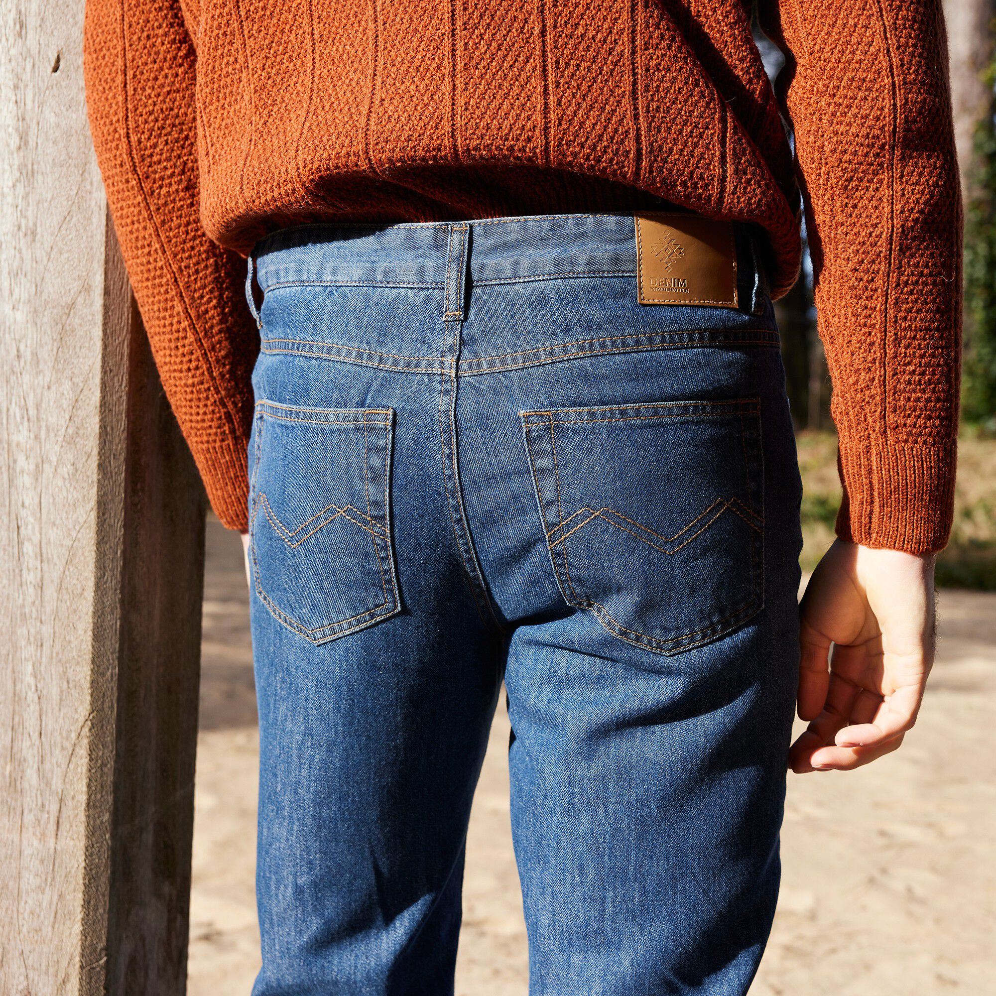 Jean droit 5 poches doublé flanelle chaude