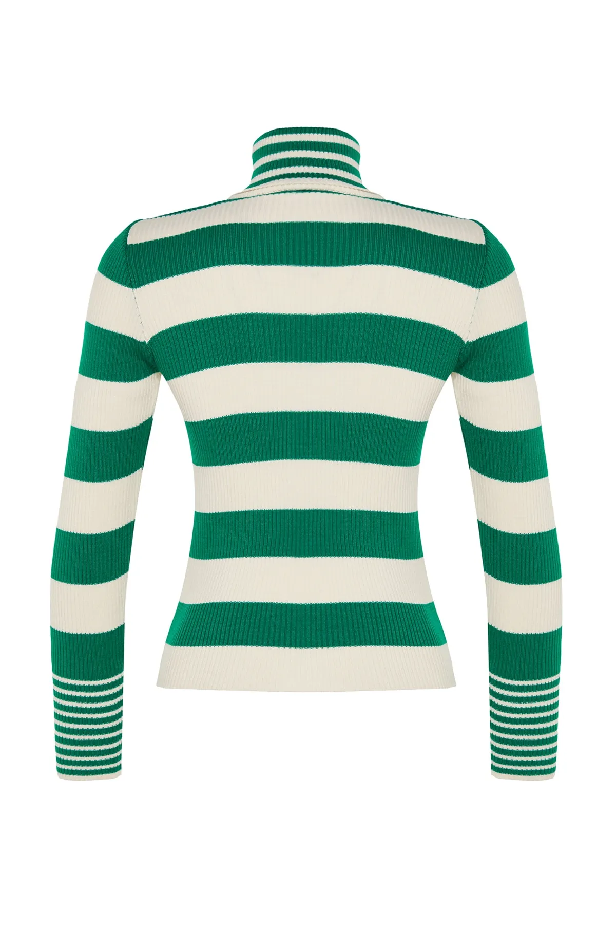Trendyol Collection  Steinfarbener gestreifter Strickpullover TWOAW24KZ00637