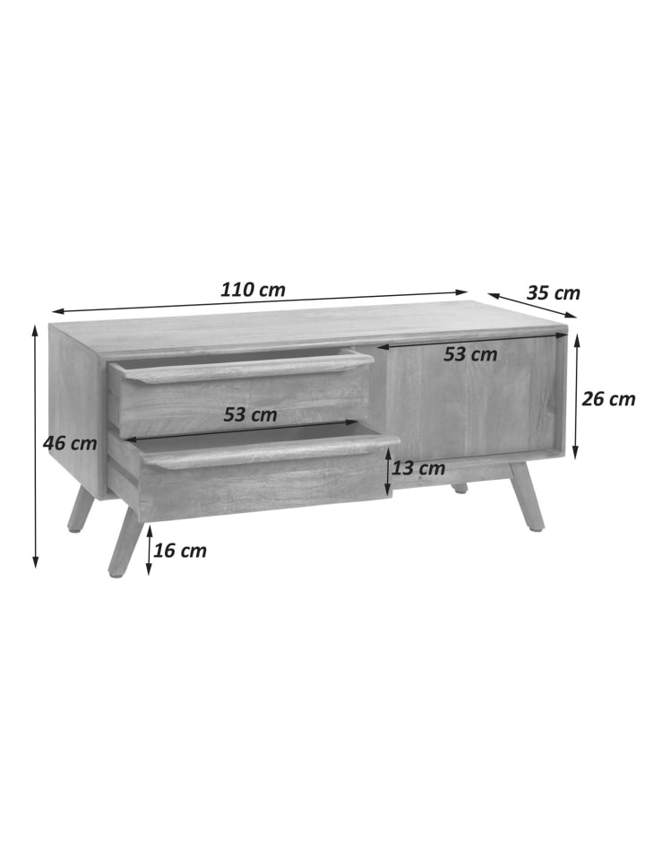 MCW TV-Rack L96 Schubladen Massiv-Holz Mango günstig kaufen onesize