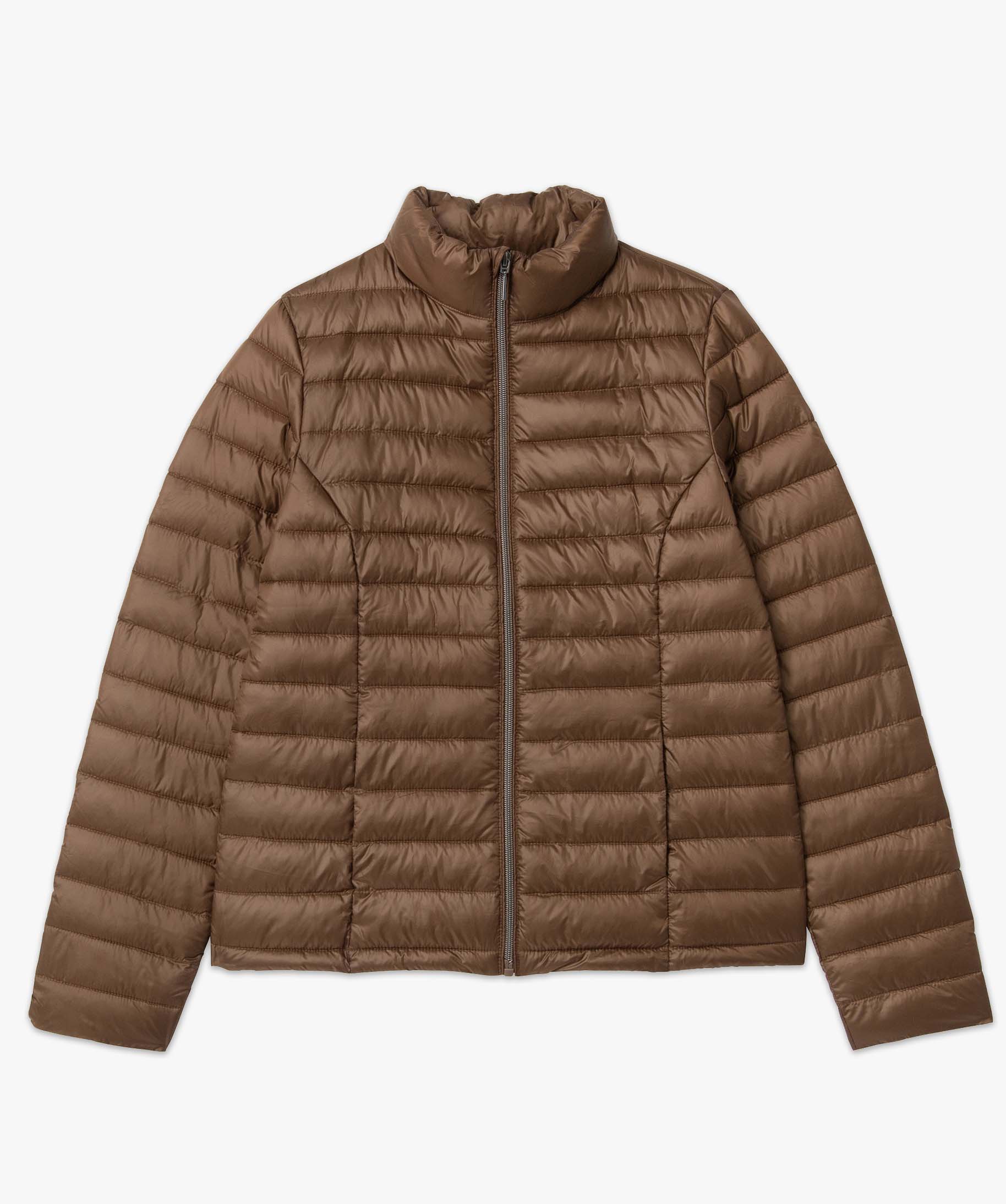 Doudoune à col montant avec rembourrage fin femme marron | GEMO