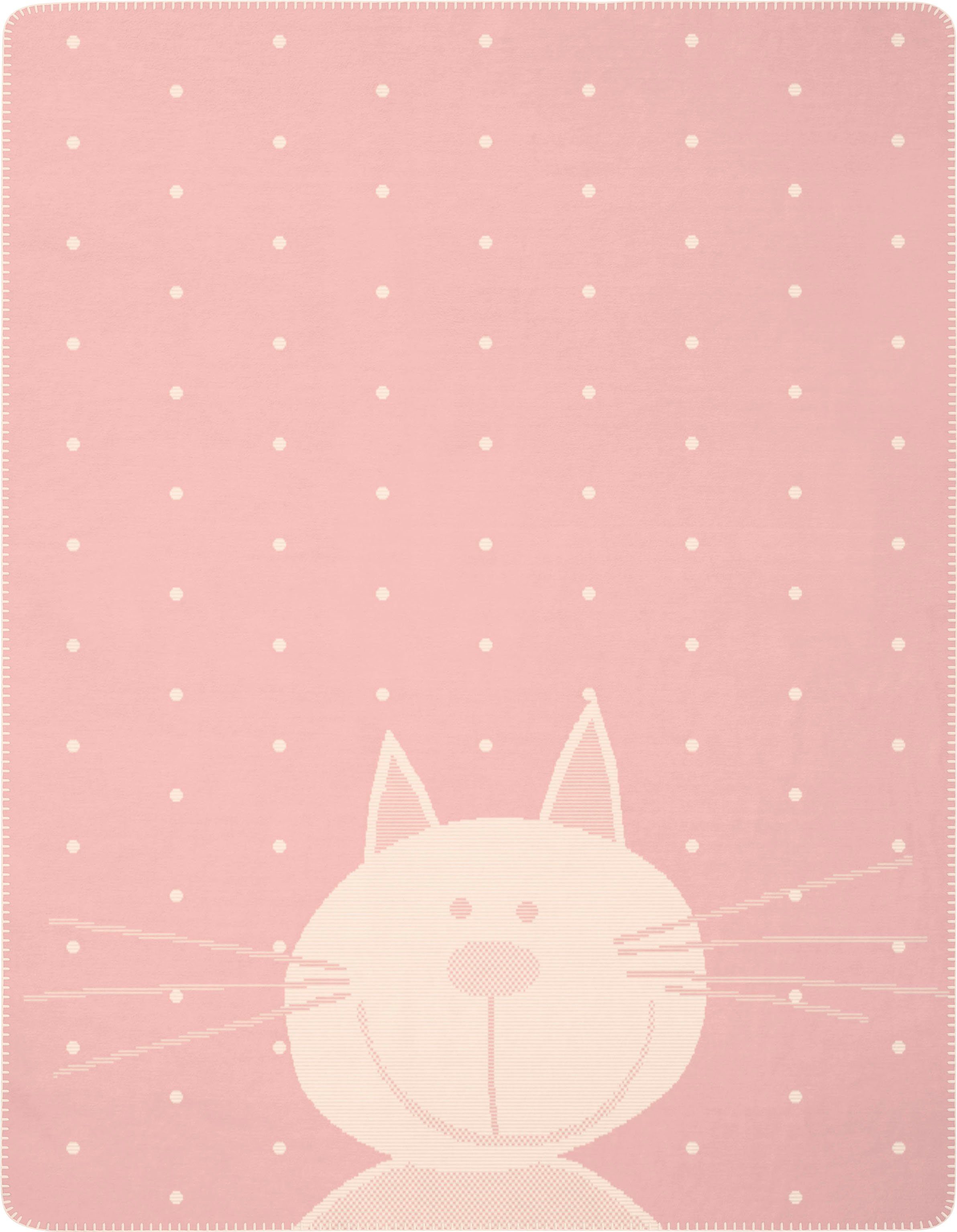 Babydecke Kitty, Biederlack, mit süsser Katze, Kuscheldecke