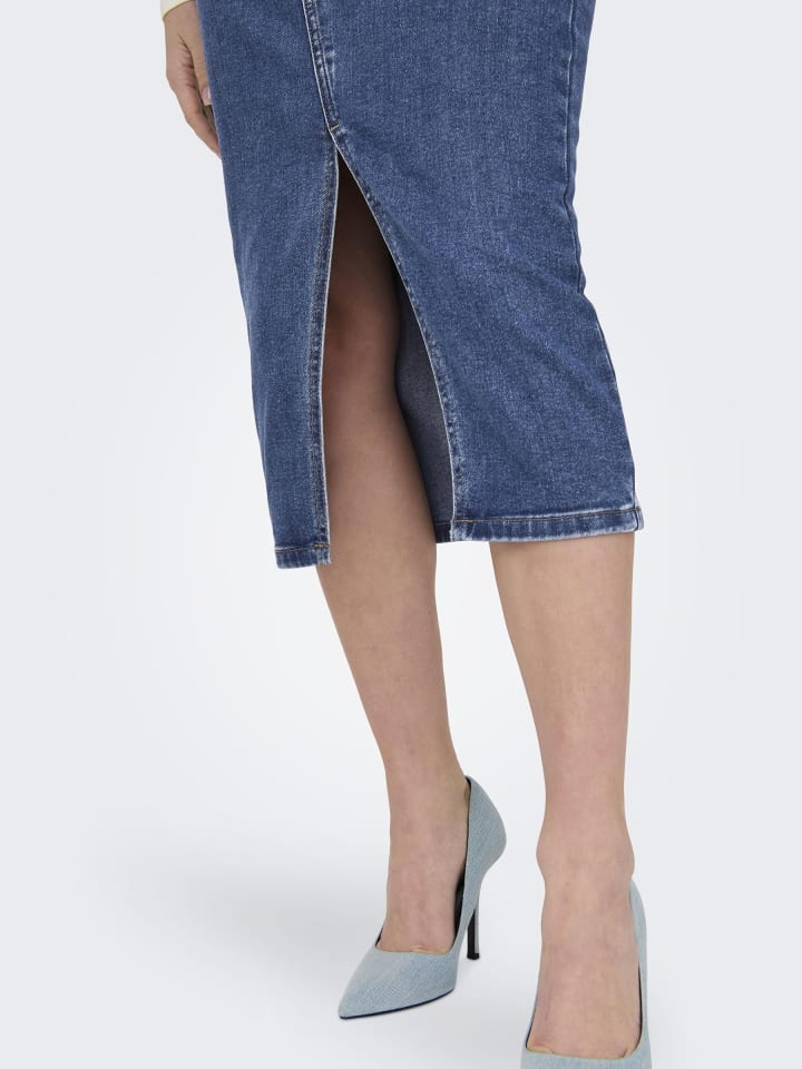 ONLY Jeansrock mit Schlitz und fünf Taschen in Blau-3 günstig kaufen