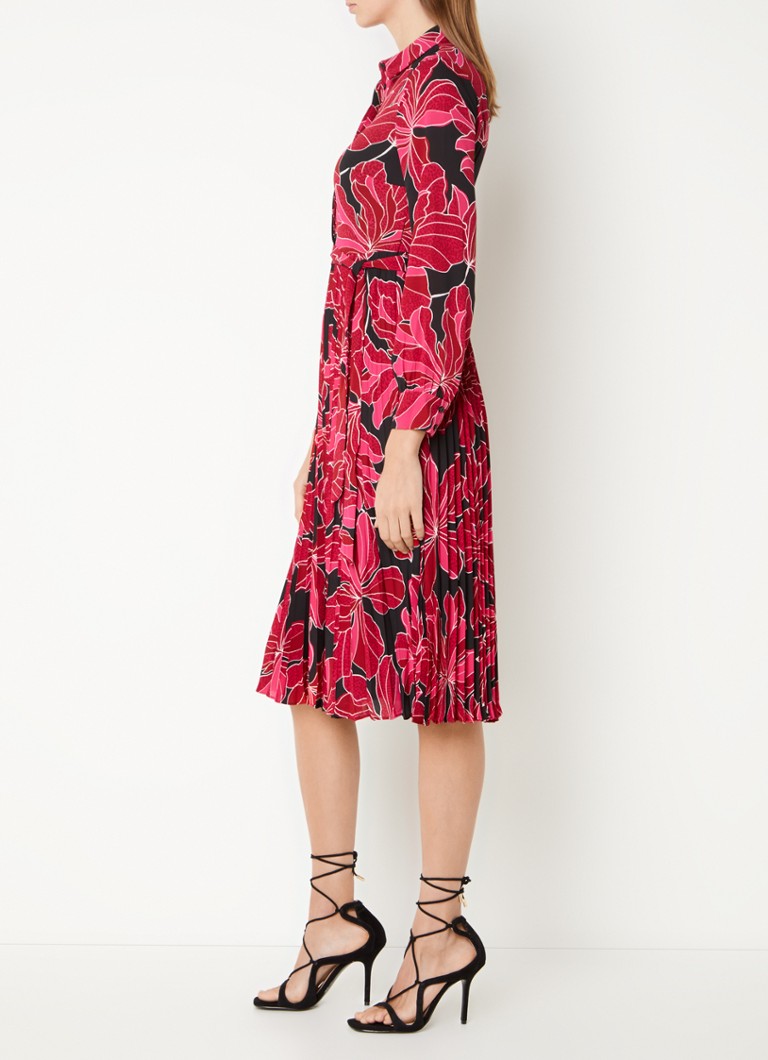 Abito chemisier midi a pieghe con stampa floreale di Hobbs