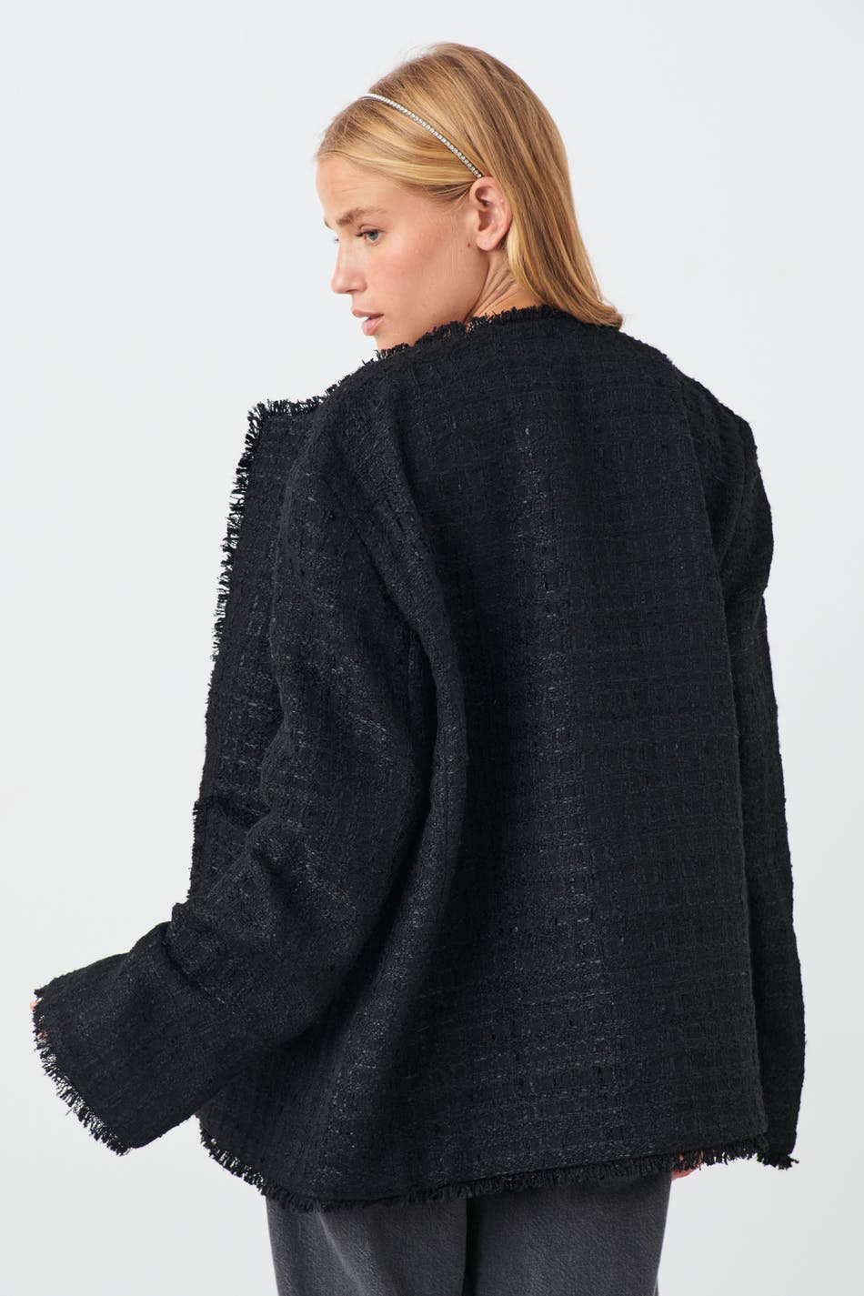 Tweed long jacket