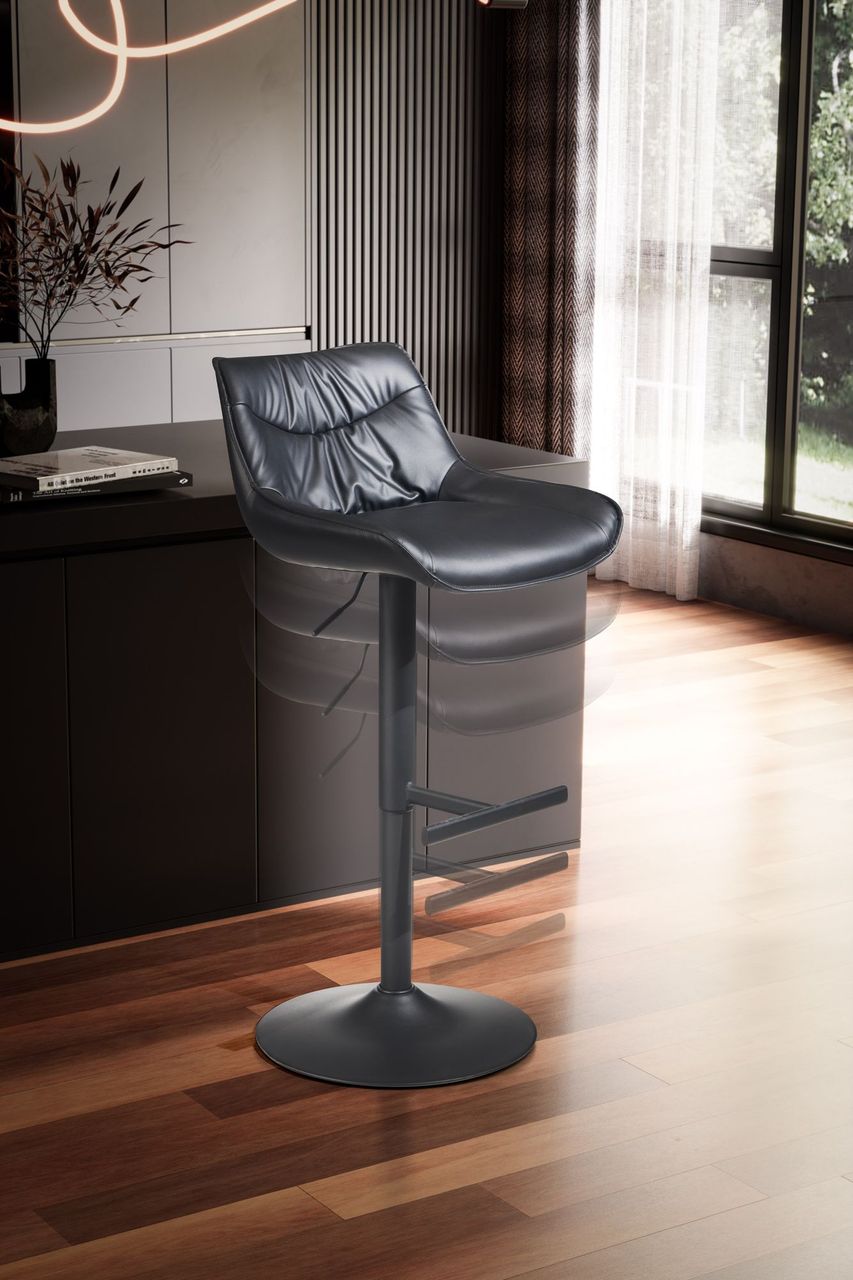 Wohnling Barhocker Kunstleder Schwarz Hocker Küchenhocker Bistrohocker Barstuhl