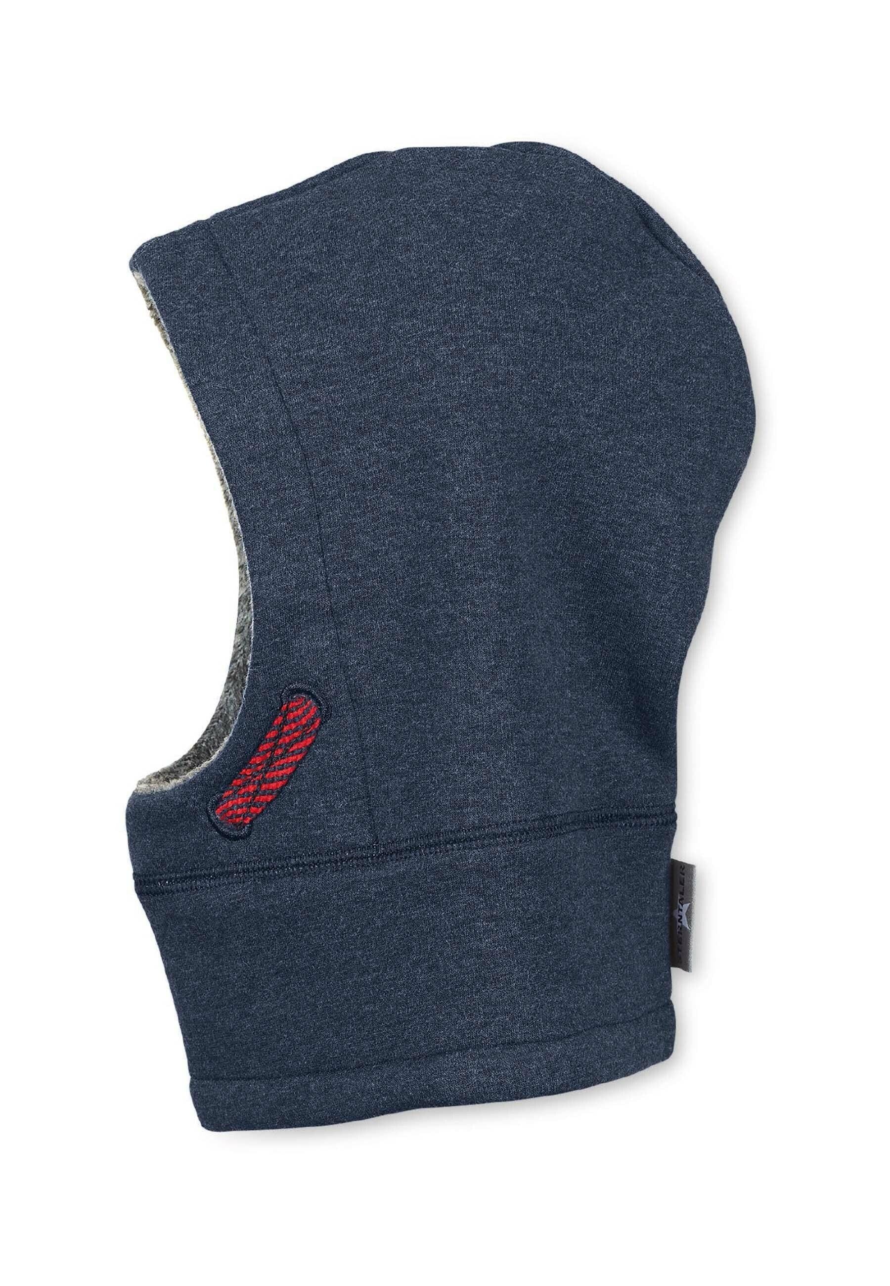 Schalmütze in Marine aus Jersey Melange