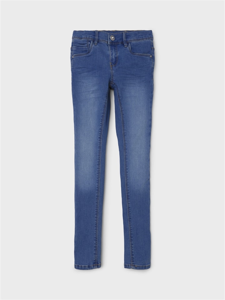 name it Skinny Fit Jeans für Mädchen in Medium Blue Denim günstig kaufen