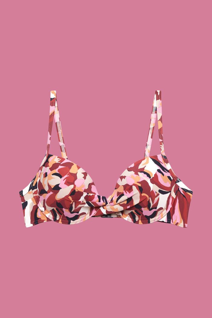 Wattiertes Bügel-Bikinitop mit Blümchenprint