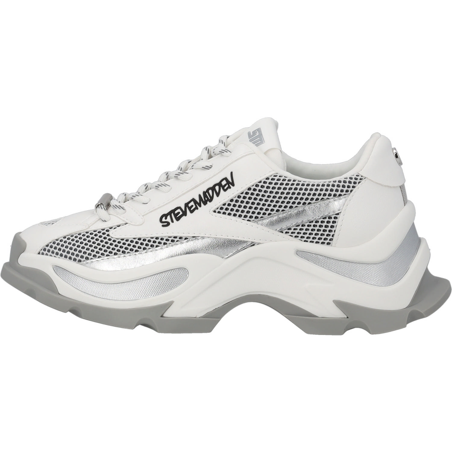 Steve Madden Zoomz SM11002327, Schnürschuhe, Damen, weiß grau