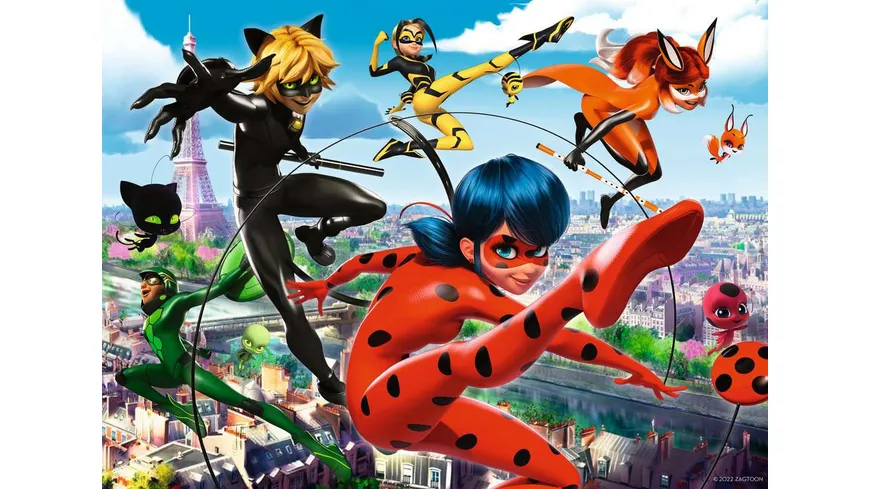 Ravensburger Puzzle - Superhelden-Power - 200 Teile XXL Miraculous Puzzle für Kinder ab 8 Jahren
