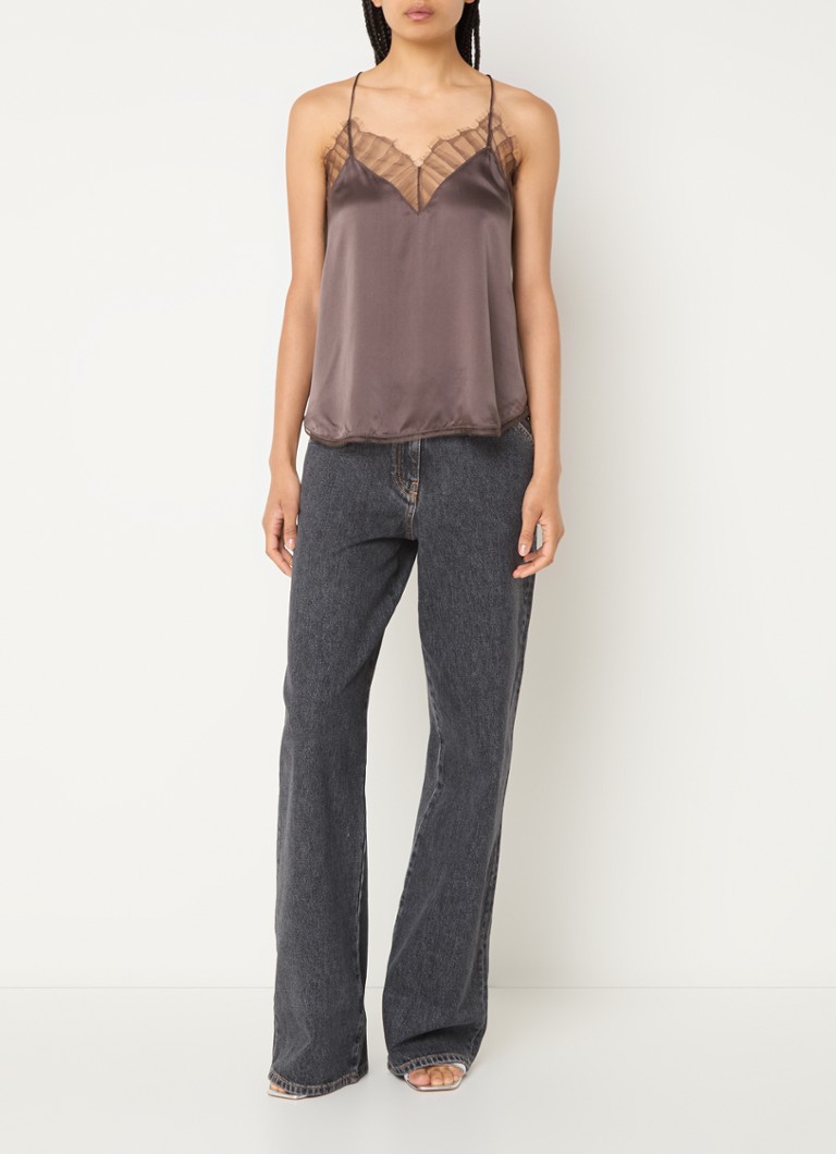 IRO Berwyn silk top with lace
