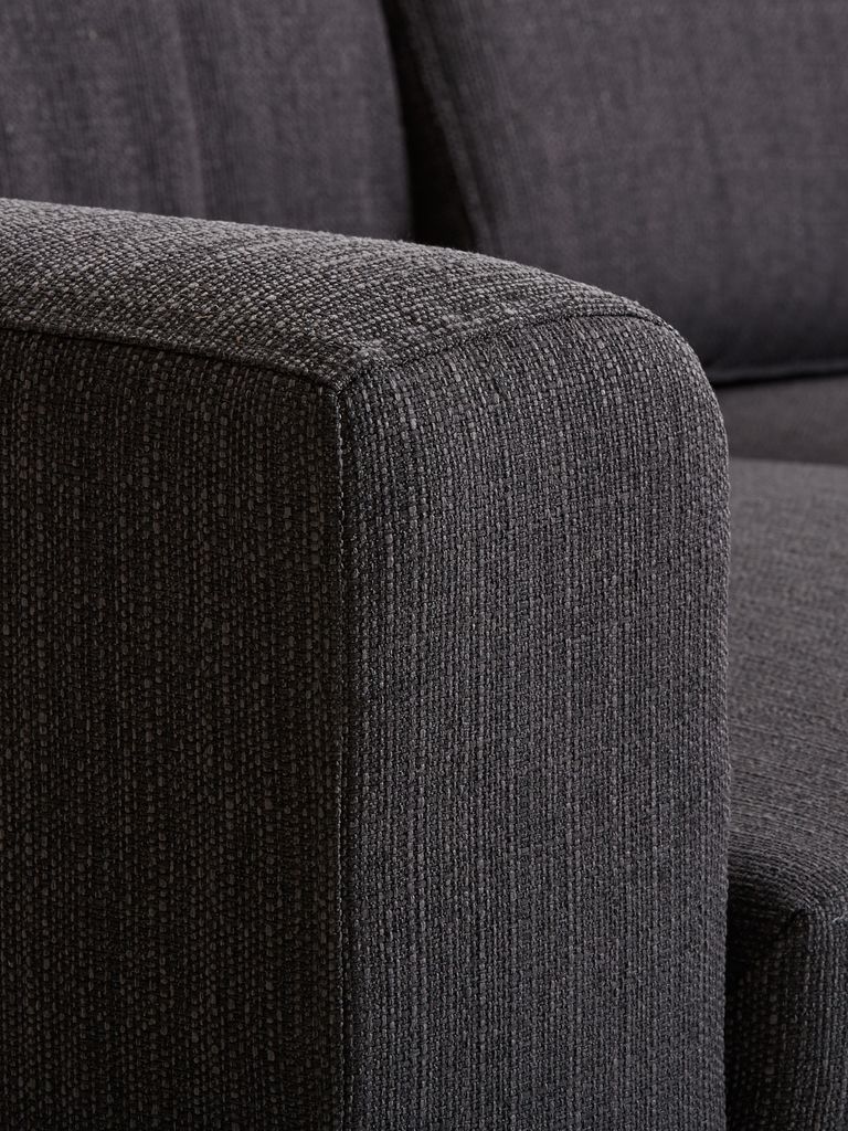 BEDSTED Grå sovesofa med sjeselong BEDSTED