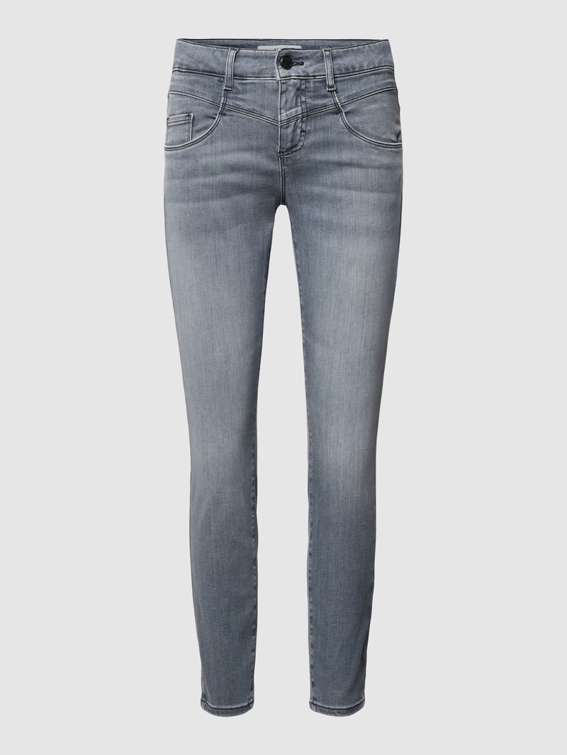Slim Fit Jeans im 5-Pocket-Design Modell 'ANA' in hellgrau