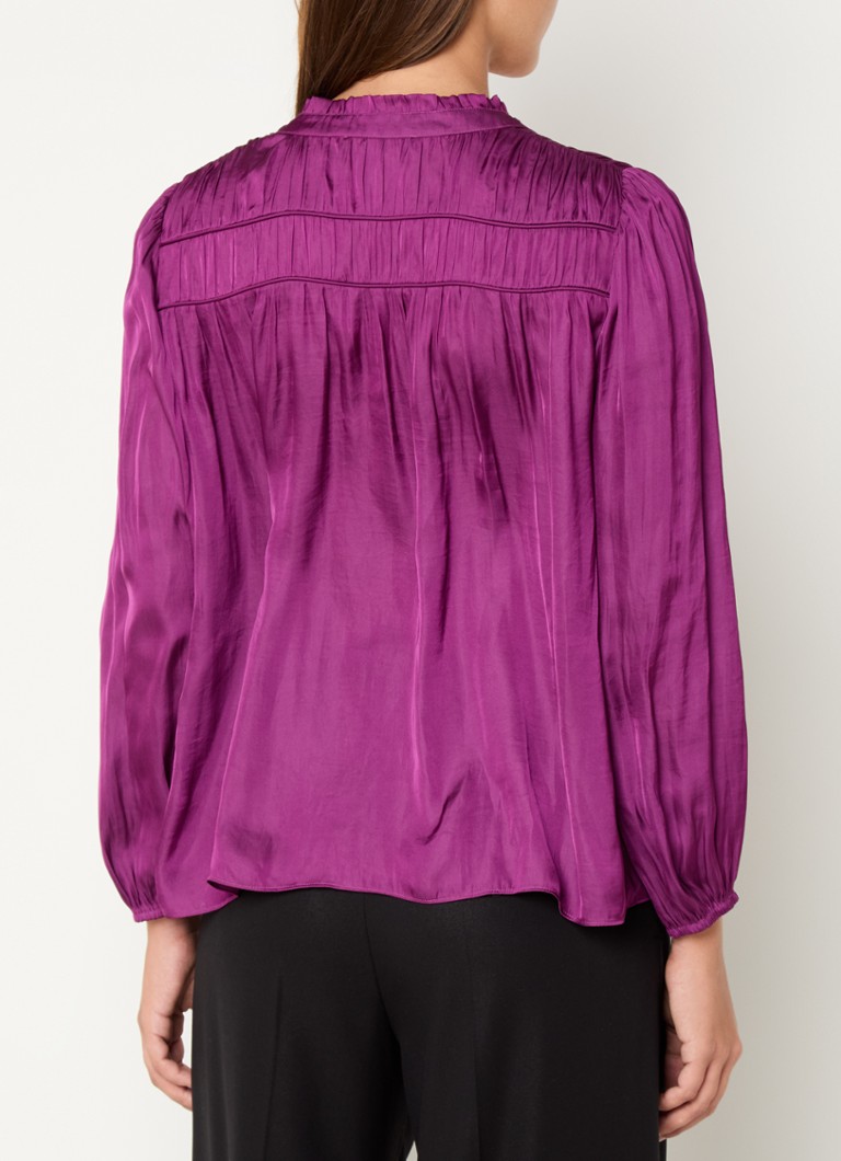ba&sh Cessia satin blouse with V-neck