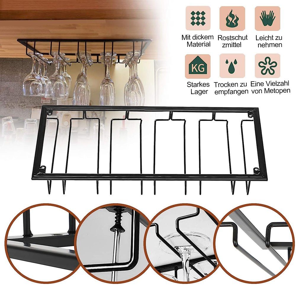 ZmdecQna Gläserhalter Weingläser Halter Unter Dem Schrank,hängende,Für Küche Bar