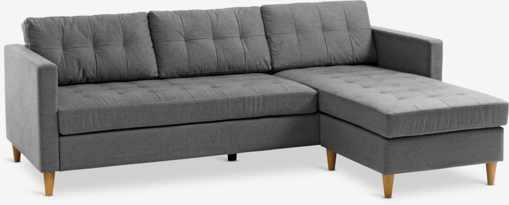 FALSLEV Sofa mit Chaiselongue FALSLEV grauer Stoff