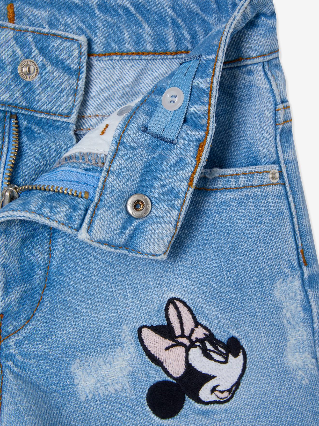 Short en jean brodé fille DS Minnie® denim bleached