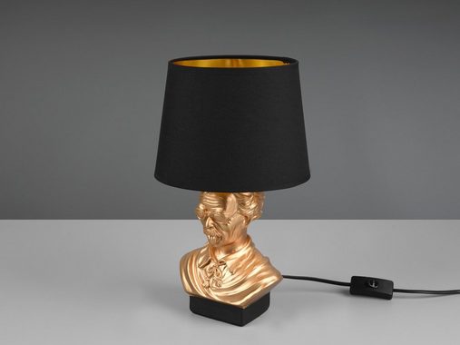 meineWunschleuchte LED Nachttischlampe, Dimmfunktion, LED wechselbar, Warmweiß, coole ausgefallene Designer-lampe für Fensterbank Schwarz Gold, H 36cm