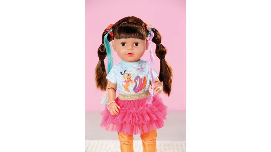 Zapf Creation - BABY born Puppe mit Haaren Sister Play & Style brunette 43cm