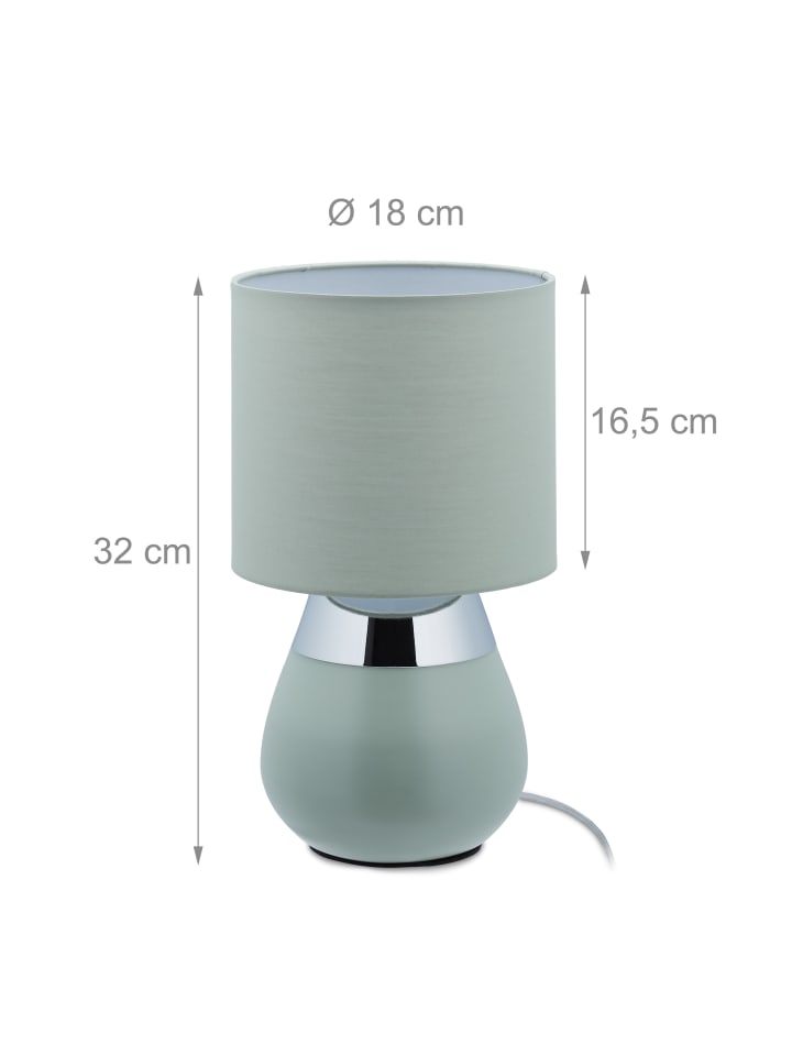 relaxdays Nachttischlampe in Grün - (H)32 x Ø18 cm günstig kaufen onesize