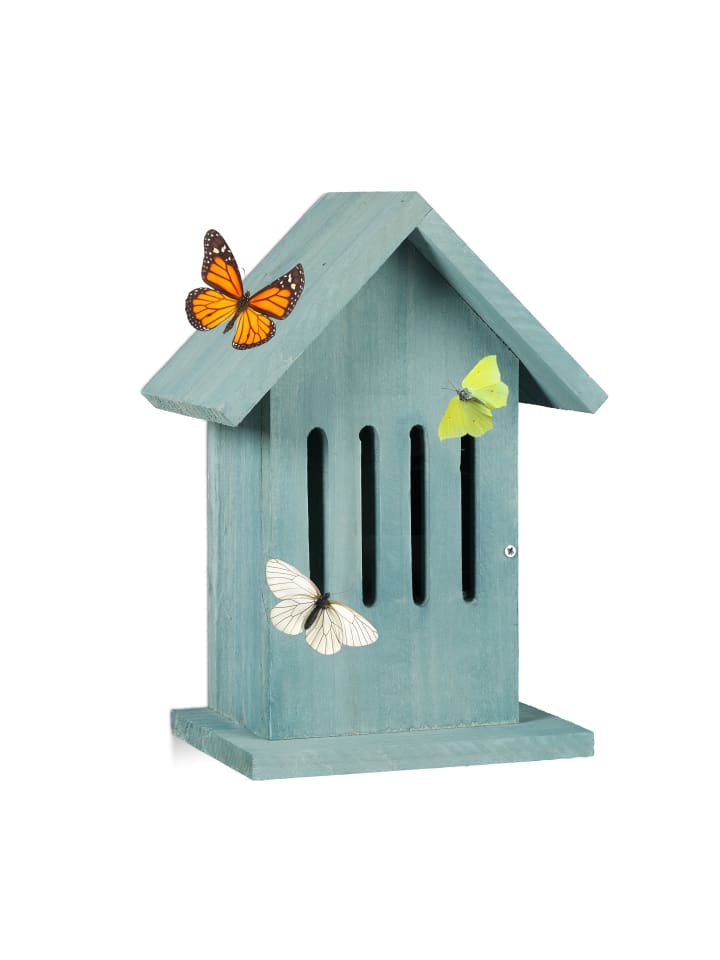 relaxdays Schmetterlingshaus in Türkis - (B)18,5 x (H)25,5 x (T)12 cm günstig kaufen onesize