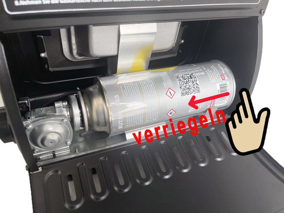 Phönix Germany Gaskocher PH-100, (2 in 1 Heizung & Kocher, Gasheizung Keramik), Keramik Gasstrahler 1,7 KW Heizstrahler