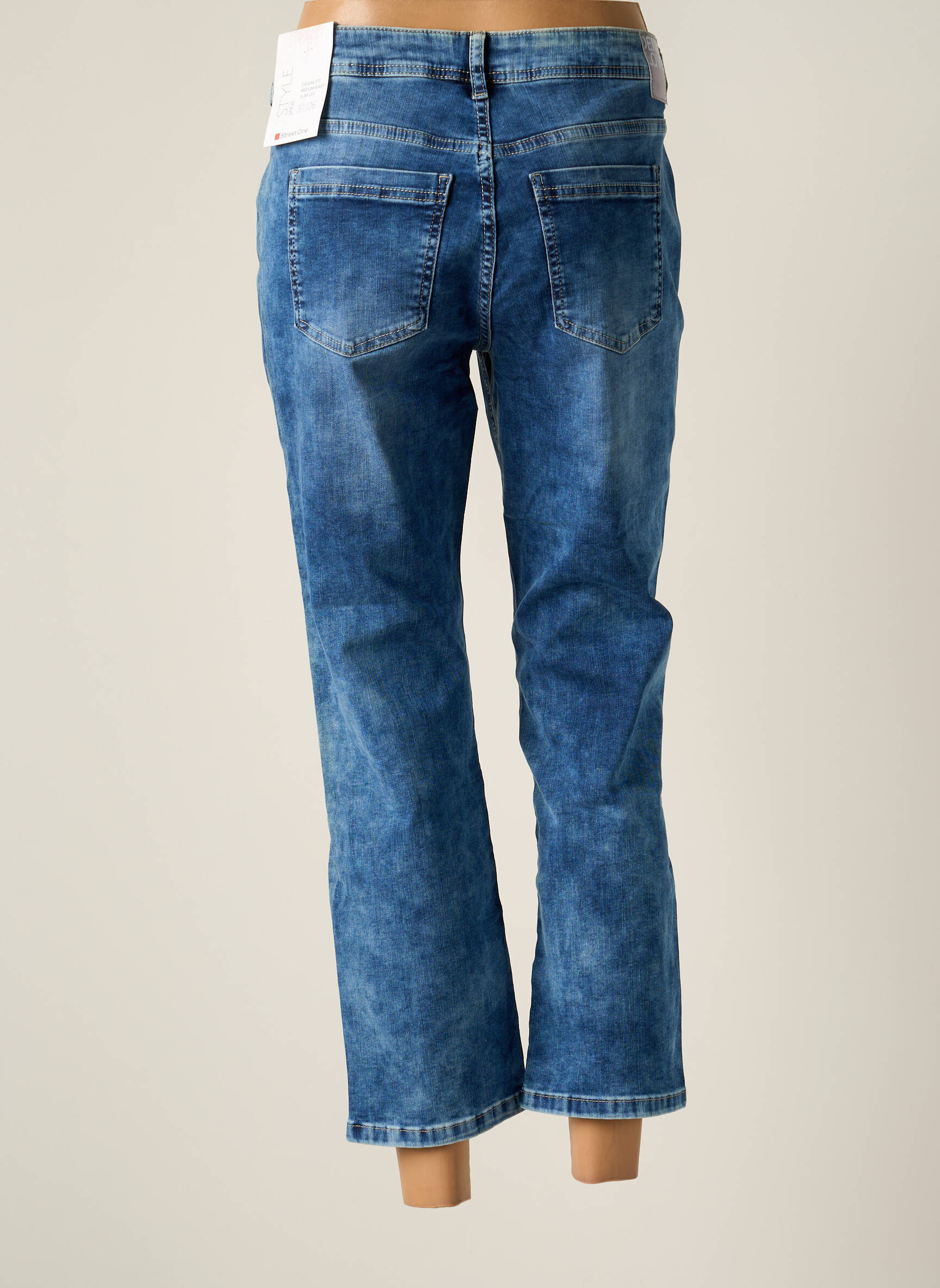 Street One Jeans Coupe Droite Femme couleur bleu