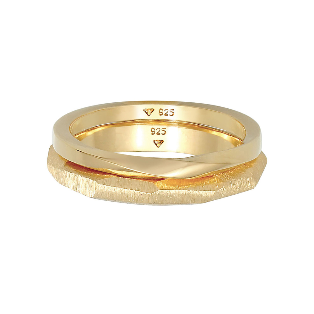 Elli PREMIUM Elli PREMIUM Bague Bague pour dames Duo Tendance de base à la structure torsadée  Bague