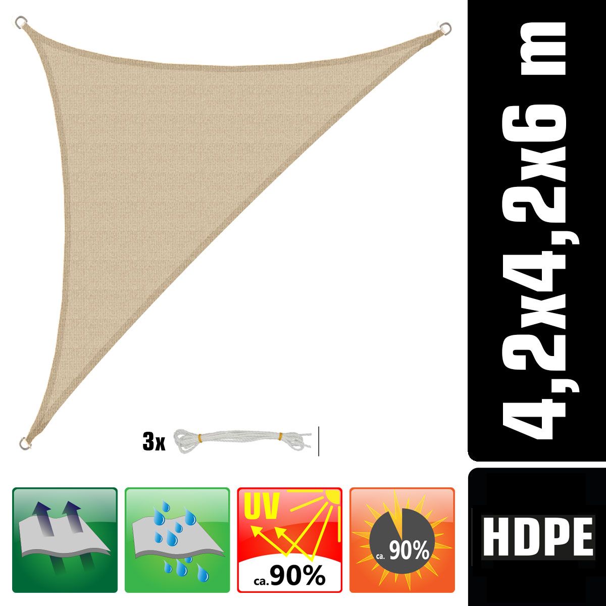AMANKA 6 x 4,2 HDPE Sonnensegel