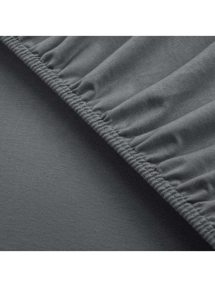 UNCOVER BY SCHIESSER Edeljersey Spannbettlaken New Jersey in Dunkelgrau günstig kaufen
