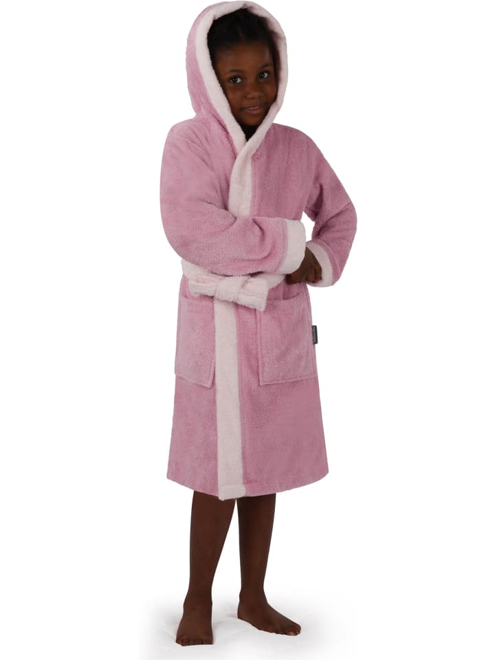 normani Kinder Bademantel aus Bio-Baumwolle Elounda in Rosa günstig kaufen