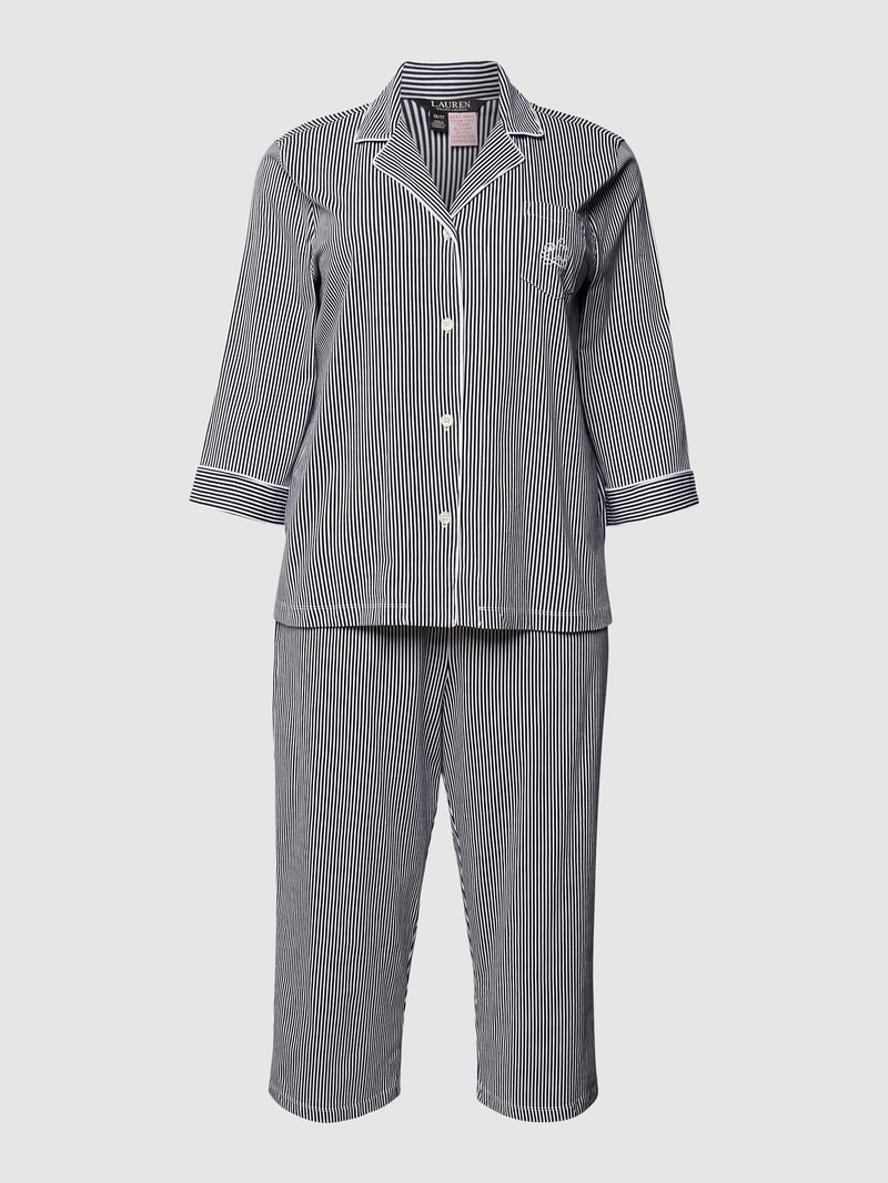 Pyjama mit Allover-Muster in dunkelblau
