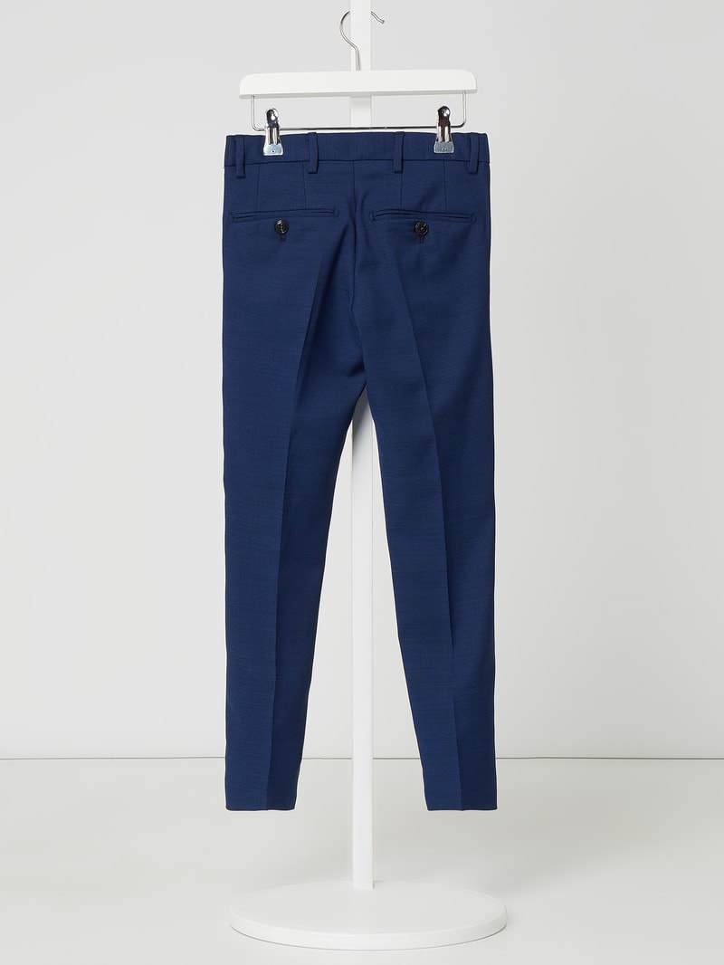 Regular Fit Anzughose mit Woll-Anteil Modell 'Solaris' in blau