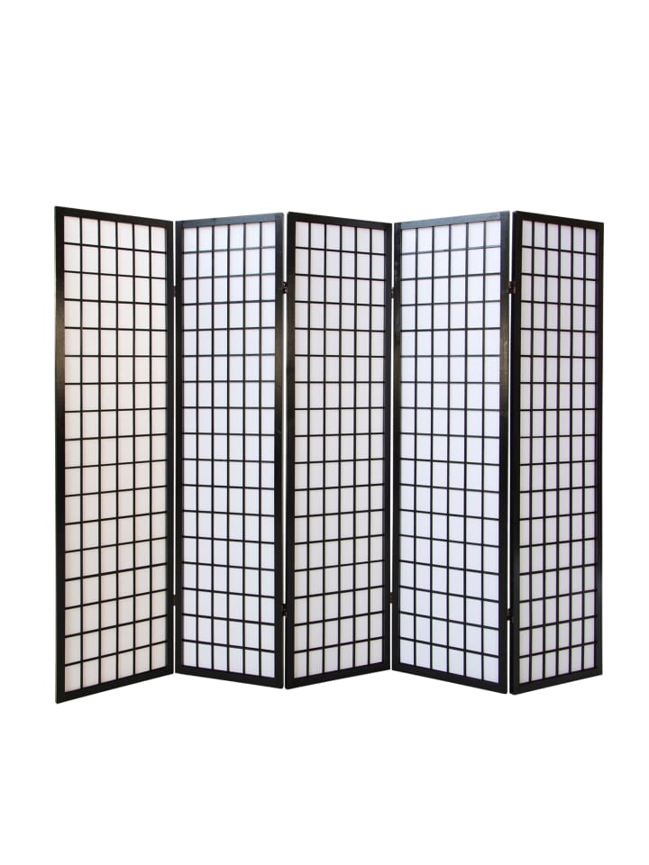 Homestyle4u 5-tlg. Paravent in Schwarz 220x175 günstig kaufen onesize