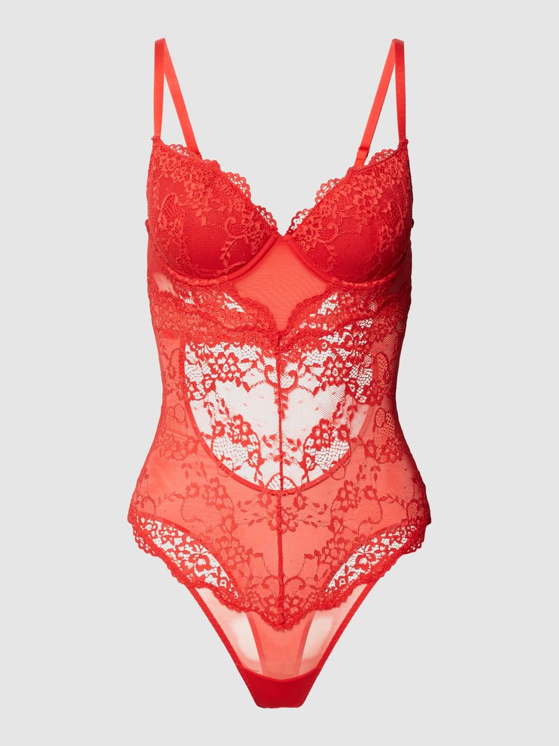 Body aus Spitze Modell 'BELLE' in rot