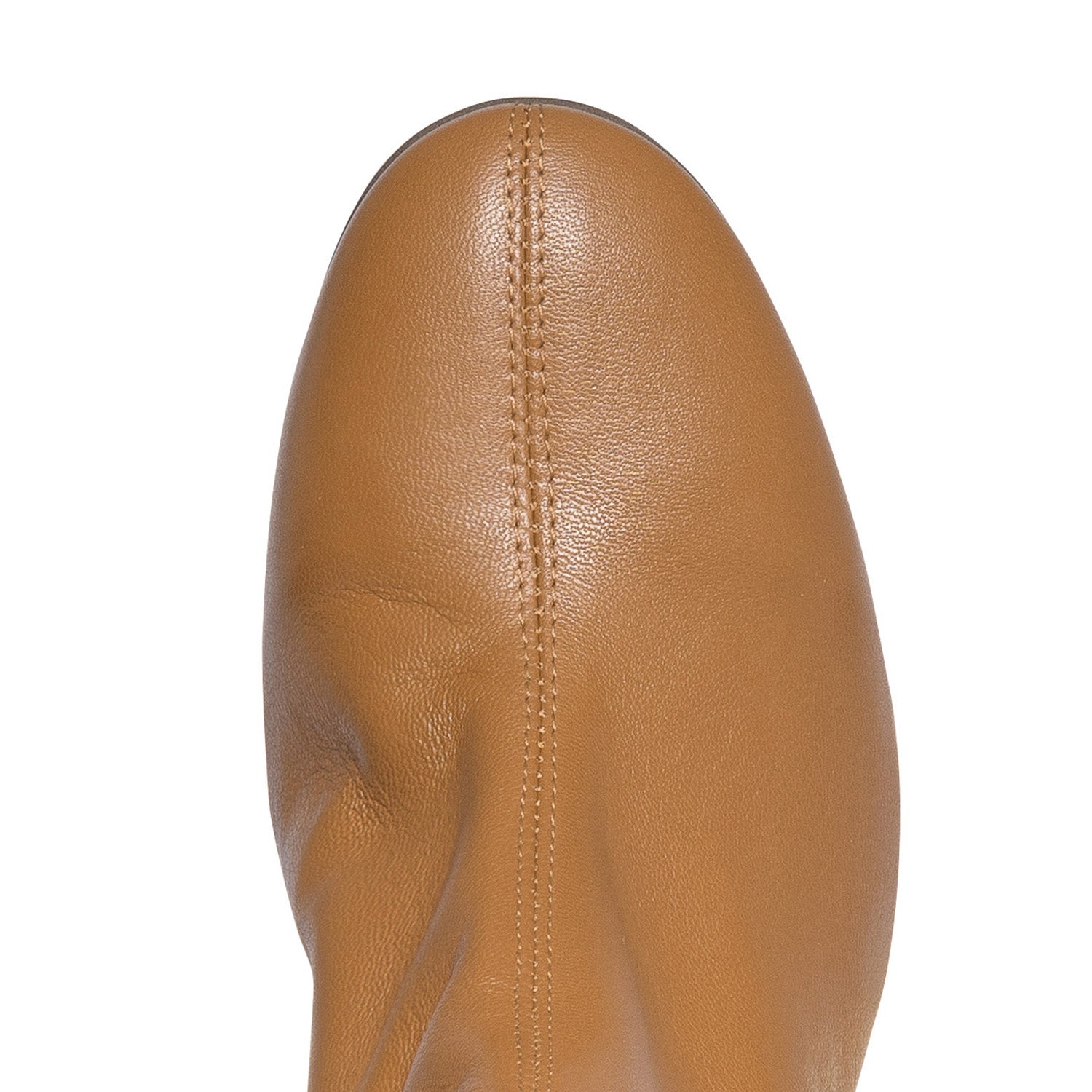 Boots camel en cuir à talon carré