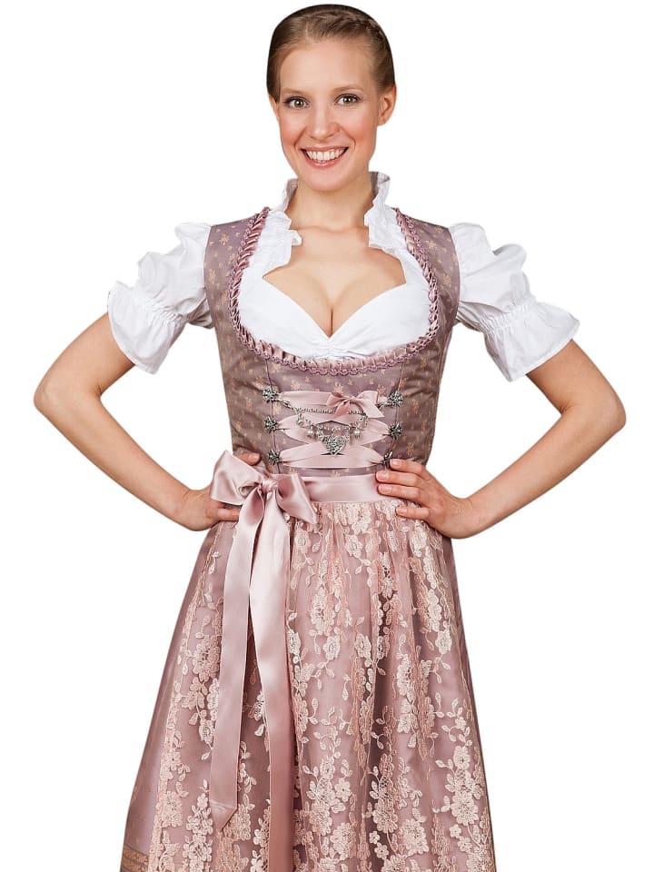 Edelnice Midi Dirndl 2-teilig Madeleine in rose günstig kaufen
