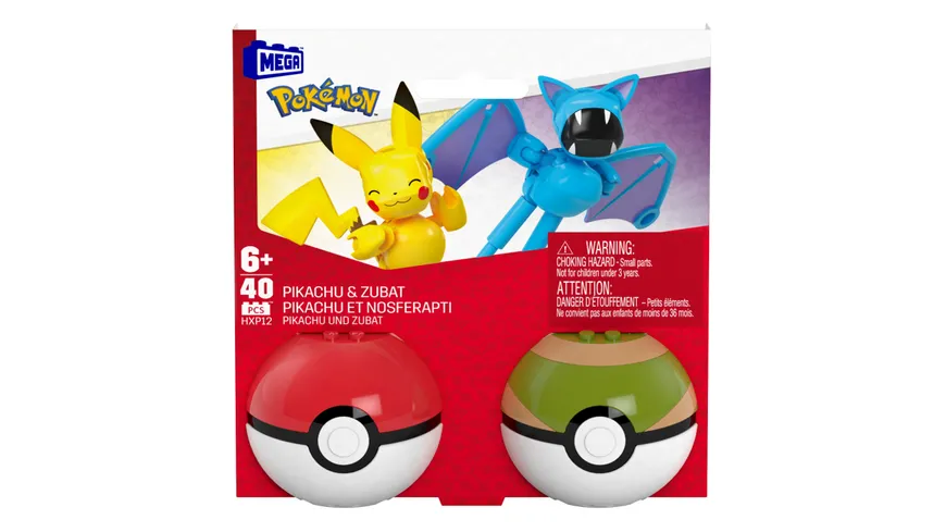 MEGA Pokémon POKÉ BALL COLL. (COLL. OF 3) - PIKACHU AND ZUBAT (OS)