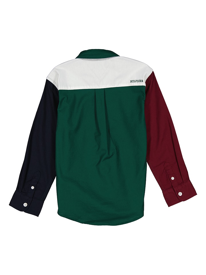 Tommy Hilfiger Hemd in Grün/ Rot/ Weiß günstig kaufen