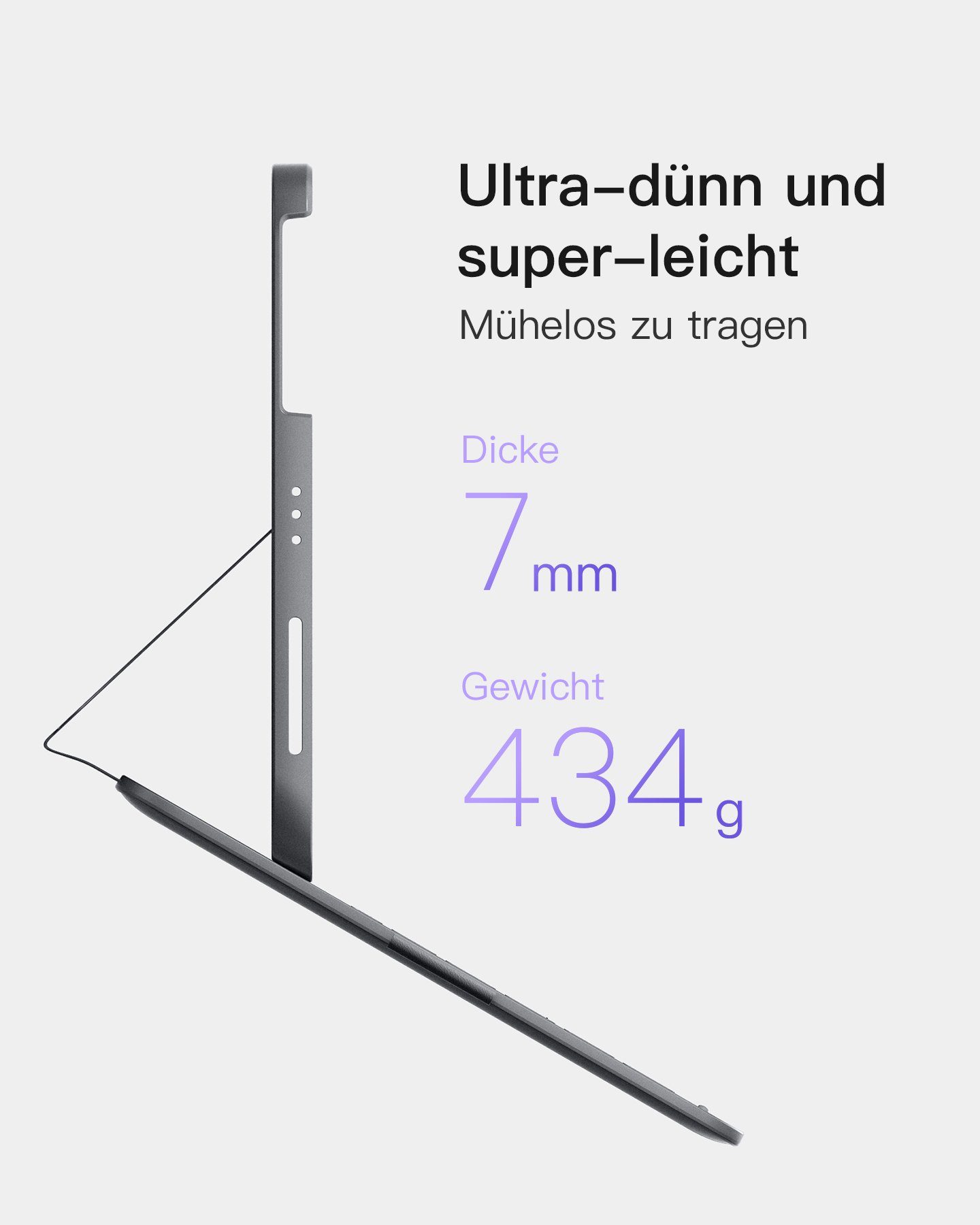 Inateck Ultraleichte Tastatur Hülle für iPad 10th, iPad Air 5/4, iPad Pro 11 iPad-Tastatur (Hoch-/Querformat Verwenden, mit Stifthalter)