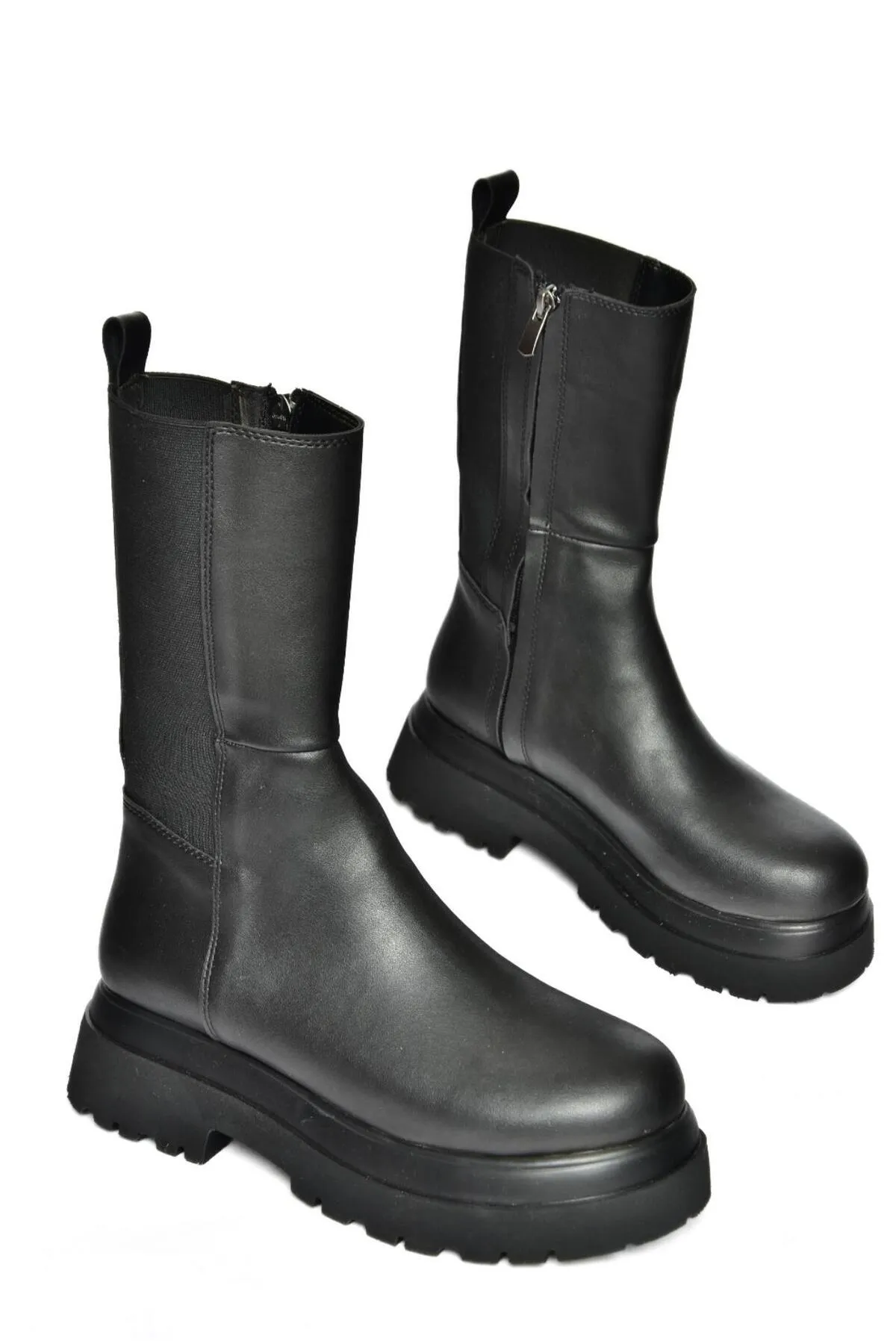 Fox Shoes  R267043109 Schwarze Stretch-Damenstiefel mit dicker Sohle